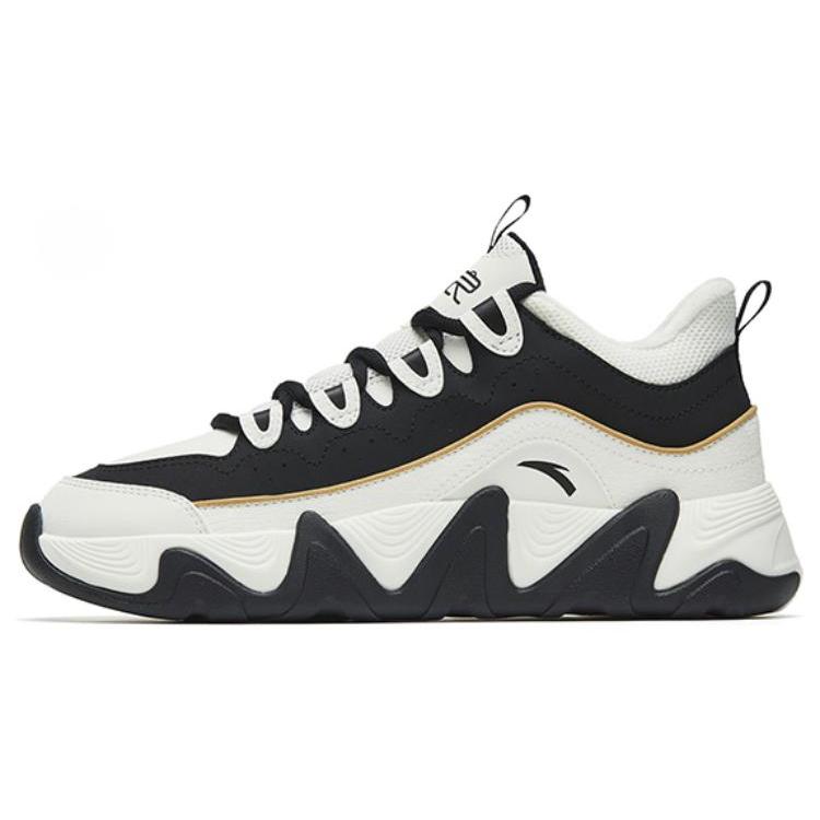 New Anta Backwave 2.0 Warm Anti Slip And Wear Resistant Low Top Sports Casual Shoes Women's Black White 122248989-2