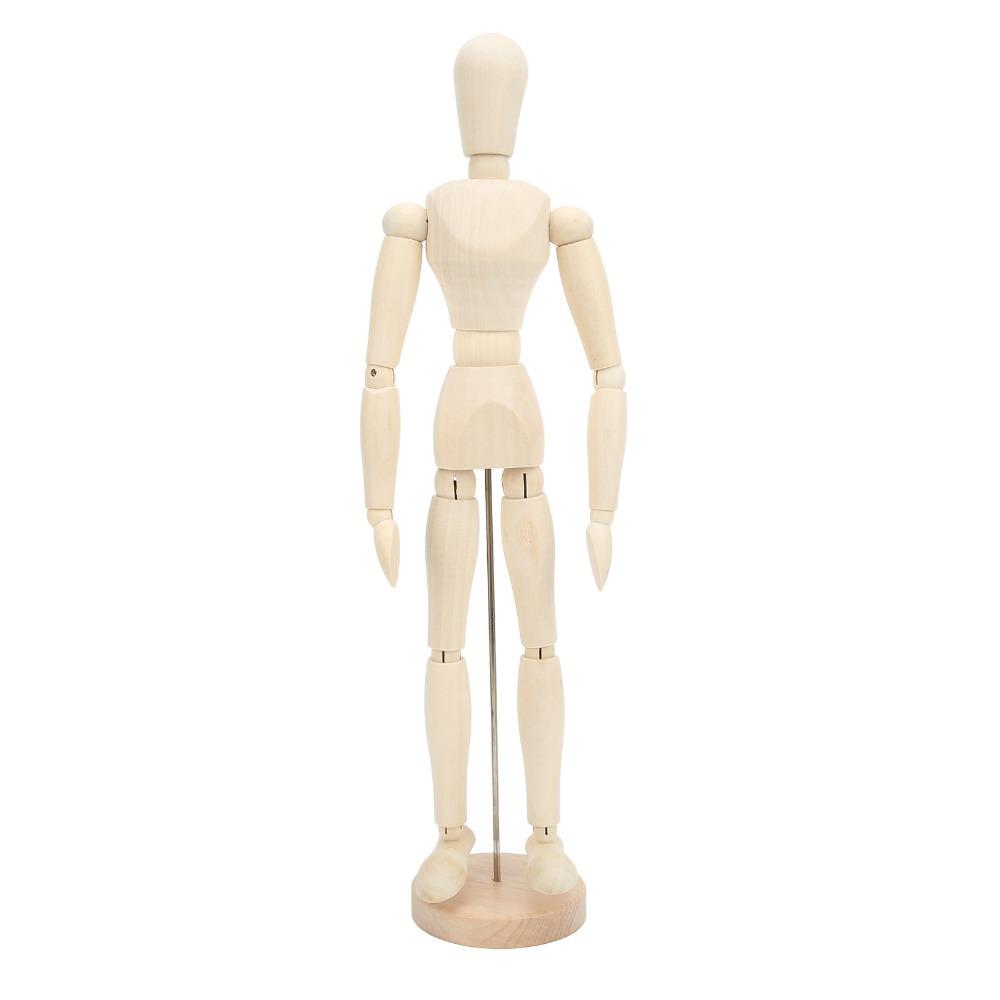 polished smooth exterior 16 inch wooden manikin freely movable joints stable standing jointed wooden figure easy manual control