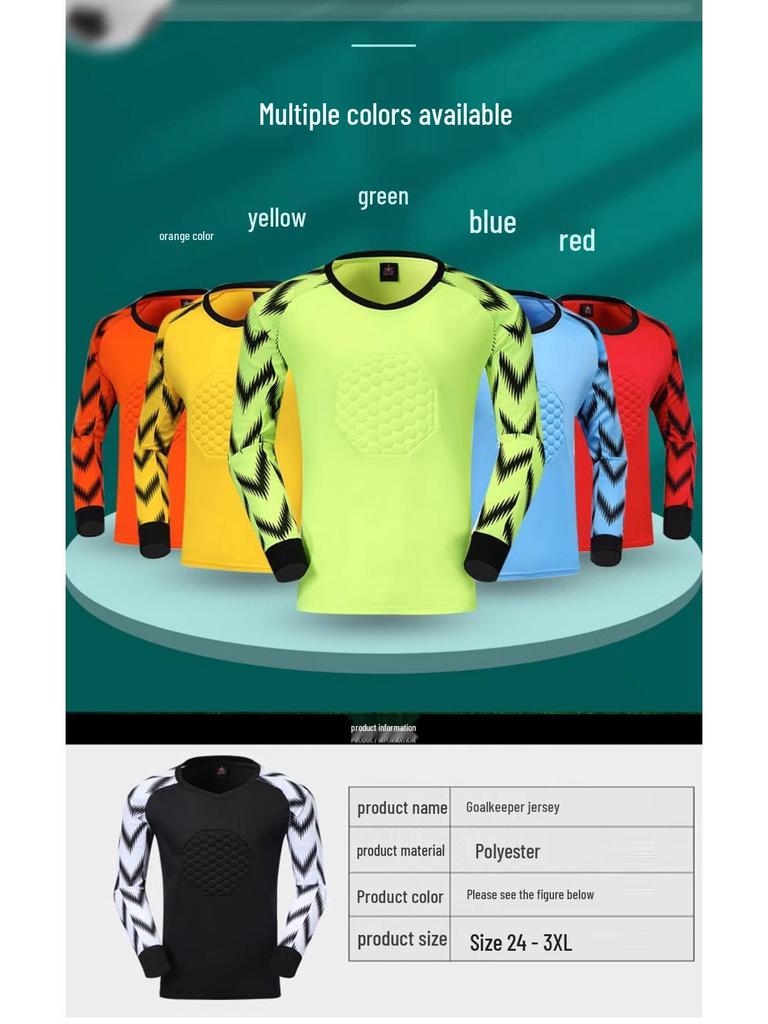 Goalkeeper Uniform with Anti-Fall and Anti-Collision Sponge Padding for Football Training