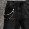 New Punk Rock Pearl double hollow Waist Chain Pants Chain Unisex Cool Design Choker Cool Hip Hop Neck Chain Party Jewelry