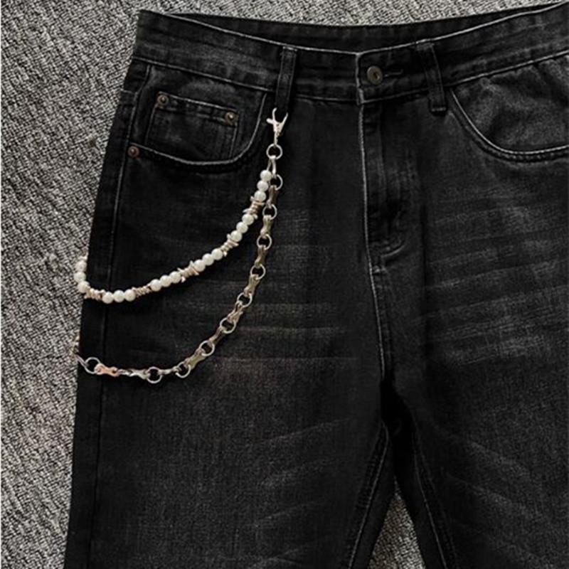 New Punk Rock Pearl double hollow Waist Chain Pants Chain Unisex Cool Design Choker Cool Hip Hop Neck Chain Party Jewelry