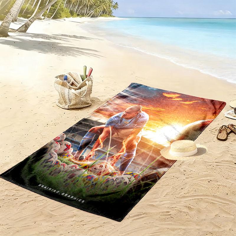 Asciugamano da Spiaggia Stampa Haaland Spirit, Asciugamano Grande Morbido ad Asciugatura Rapida per Spiaggia Campeggio Nuoto
