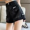 Summer Women Shorts Pants Lady High Waisted Loose High Street Denim Pants Female Streetwear Black Gray Wide Leg Short Jeans
