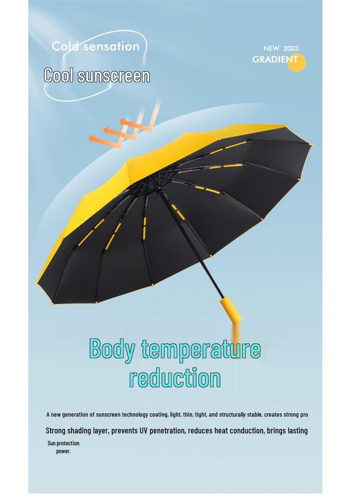 Windproof Oversized 72-Rib Men's & Women's Sun/Rain Umbrella