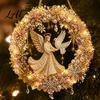 Christmas Tree Hanging Decor 2Pcs Pearl Diamond Ornament Set 2D Acrylic Glitter Charms with Ribbon Festive Pendant for Holiday Party Seasonal Home