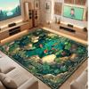 Floral Garden Theme Crystal Velvet Floor Rug Personalized Custom Name Text Warm Carpet Home Decoration