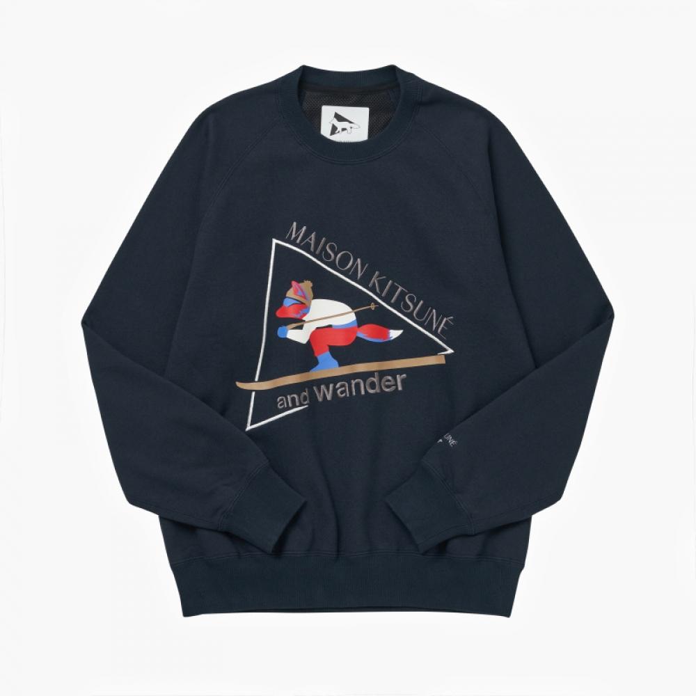 Maison Kitsune 5743284910 120 Maison Kitsune X Wonder Ski Toppa Logo foX Felpa Pubblica
