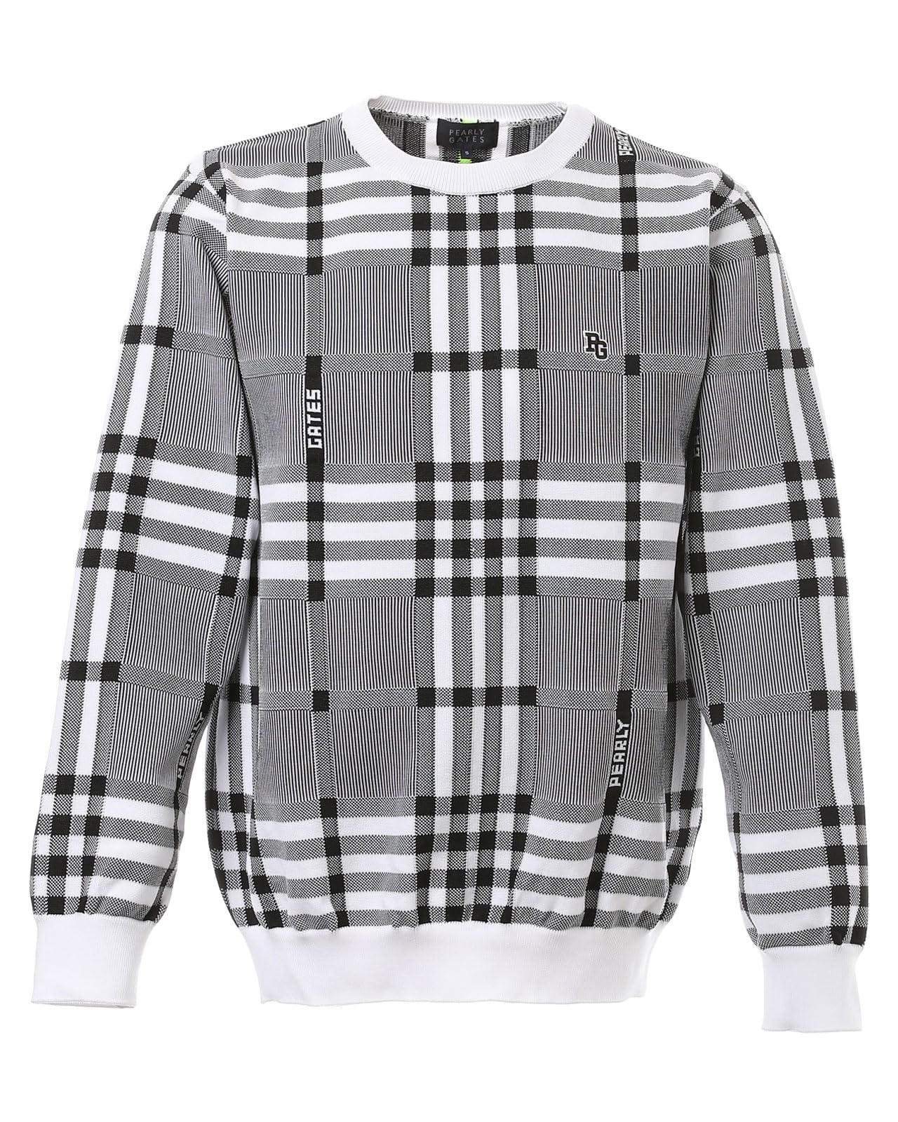 

crew neck knit Golf navy x white 6 [Pearly Gates] Men s (plaid pattern/brand logo) / / 053-5170203 121_Dark [LL]