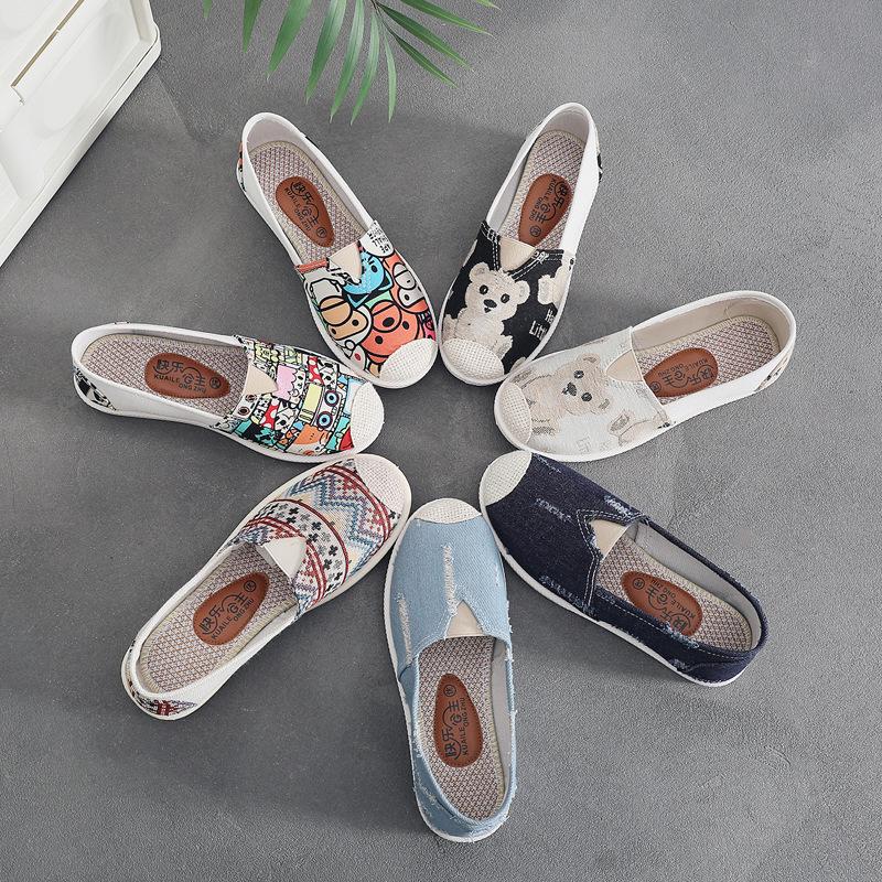 Women's Spring/Autumn Comfortable Canvas Flats: Casual, Versatile, Non-Slip, Soft Sole Shoes