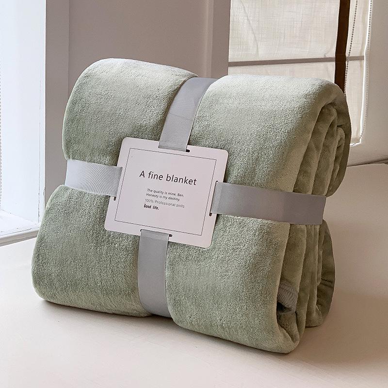 Plush Coral Fleece Blanket 300g - Soft, Thick, Machine Washable Throw for Dorm or Sofa