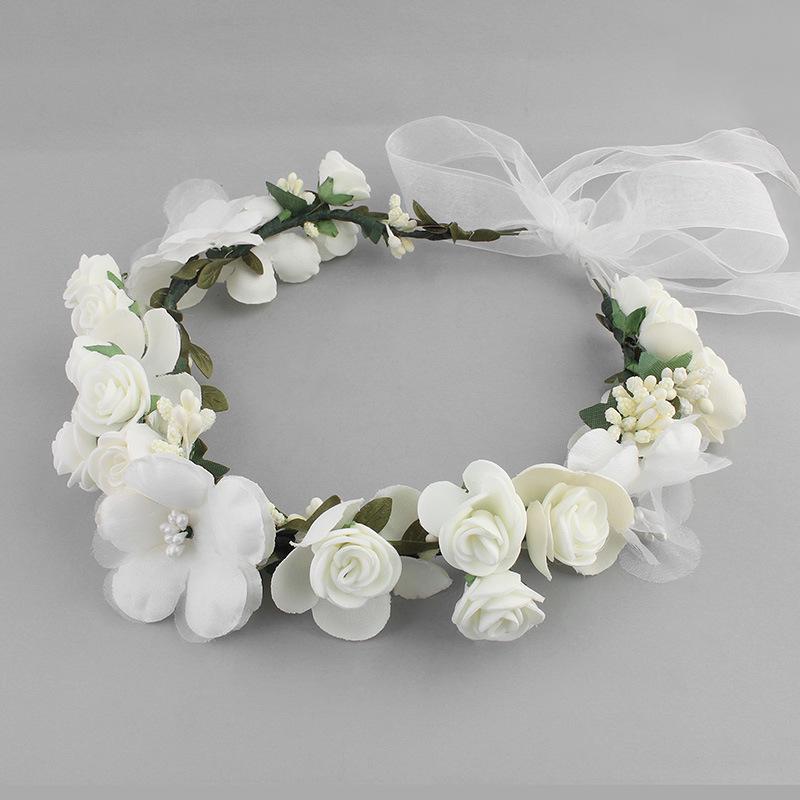 Floral Fabric Wreath Headband for Bridal & Beach Photography