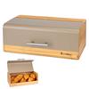 Bamboo Bread Box with Oat-Colored Steel Lid, E-6085, 36 X 23 X 13.5 Cm