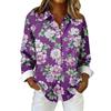 Women's Fashionable Casual Printed Long-Sleeved Button-Up Shirt