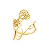 12 Birth Months Flower Stainless Steel Rings for Women Vintage Gold Plated Adjustable Finger Ring Wedding Jewelry Birthday Gift