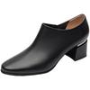 Le Saunda Women's Leather Block Heel Ankle Boots