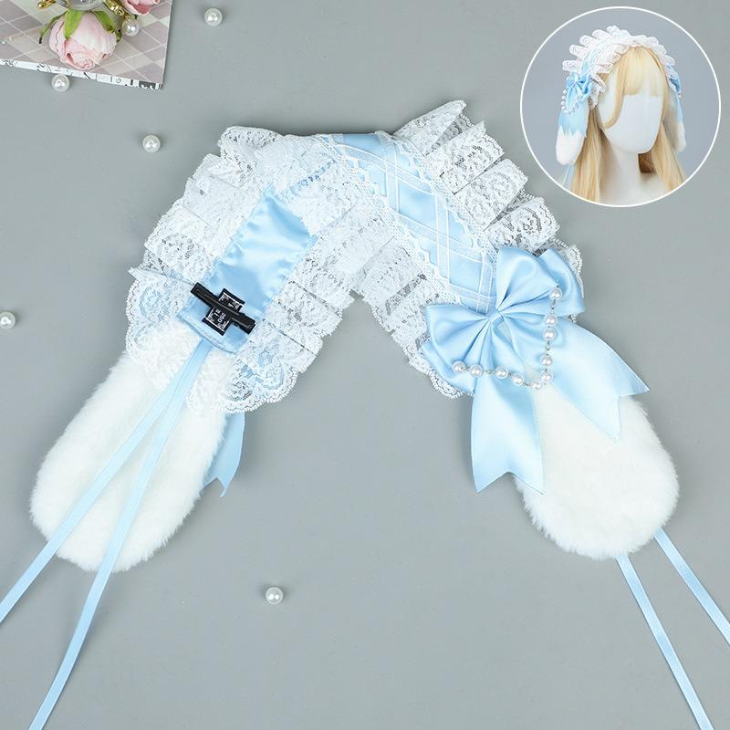 Comic-Con Lolita Rabbit Ears Headband Bow Soft Sister Style Rabbit Ears Hair Accessories Second Dimensional Maid Lady Headdress