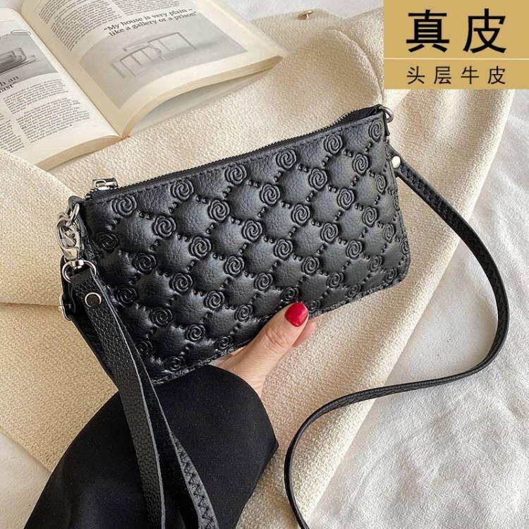 First Layer Cowhide Clutch Bag Wallet Women'S Clutch Bag Genuine Leather Women'S Bag Embossed Wrist Bag