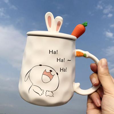 Niedliche Kaninchen-Tasse, Cartoon-Tasse, Keramiktasse, Kaffeetasse, Milchtasse, Wassertasse, Trinkset