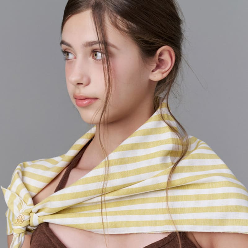 

WHITE SANDS Purple Label Italian Linen Cotton Striped Scarf Ravenna (2 colors) BLUE_Free