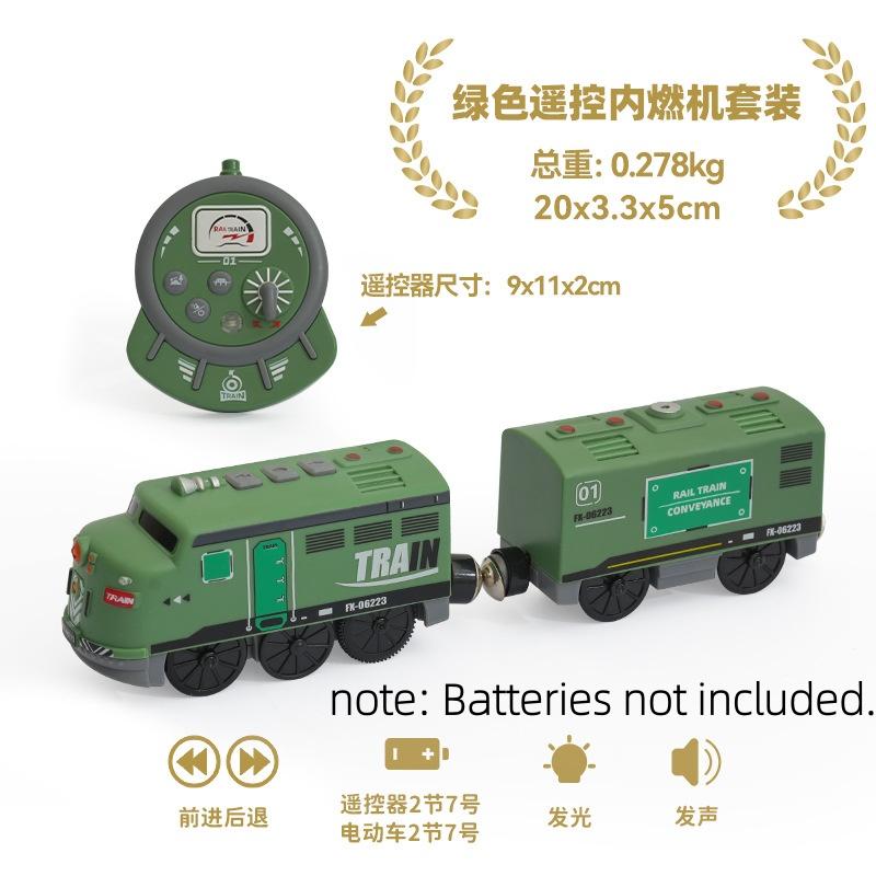 wooden Remote Control Magnetic Electric RC Train Compatible Toy Car Wooden Track Children's Train Car Track Toys for Kids