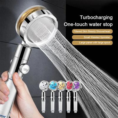 Douchette Turbo Manuelle avec Hélice de Pression et Pause, Interrupteur Vortex, Pommeau de Douche Turbo, Pommeau de Douche Hydrojet