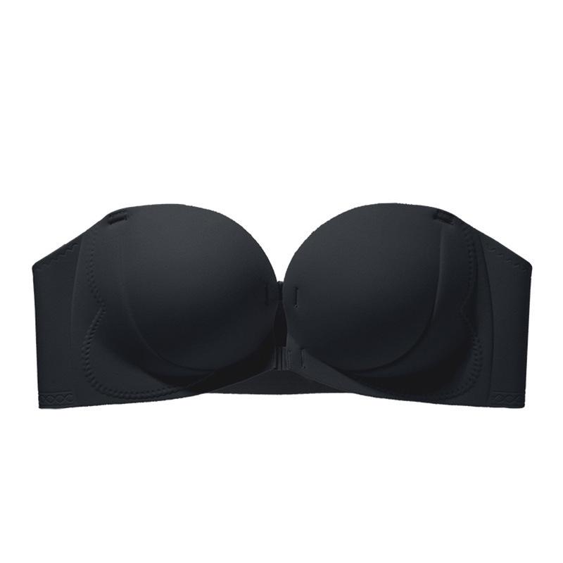 

Бандо без бретелек с эффектом пуш-ап и противоскользящей лентой для маленькой груди - Очень толстая чашка на половину, сексуальный бюстгальтер 32/70AB чёрный