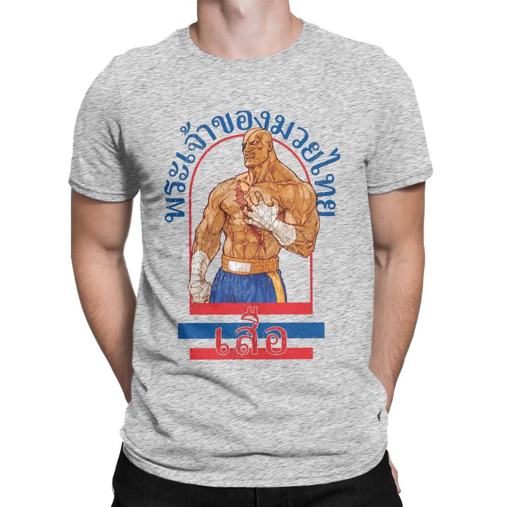 Sagat God Of Muay Thai Gym street fighter thai boxing Men's T Shirt Short Sleeve Crew Neck T-Shirt 100% Cotton Plus Size Tops