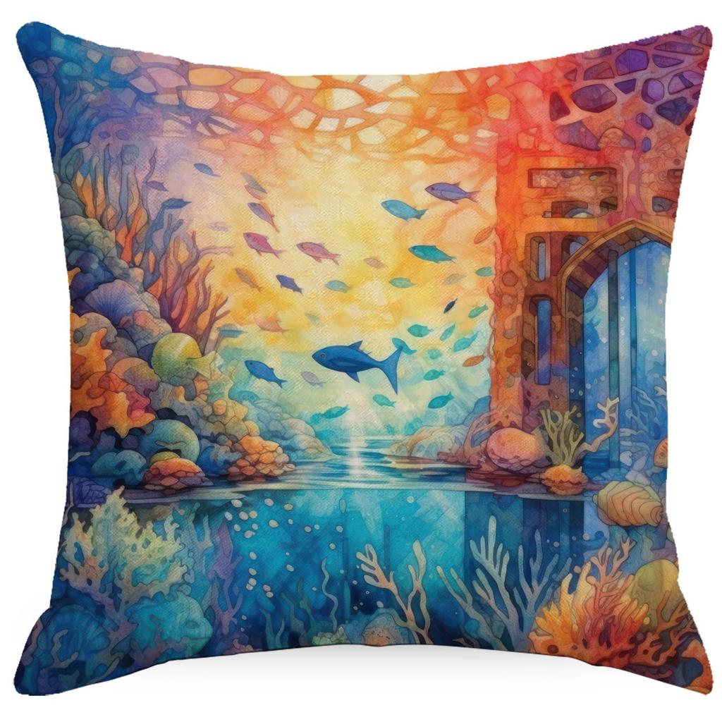 Colorful Marine Life Shell Pillowcase Summer Holiday Beach Hotel Decorative Cushion Cover