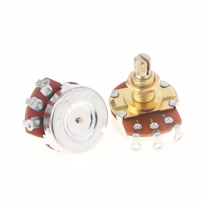 Dependable A500K A250K B500K B250K Brass Shaft Guitar Potentiometer Low Torque And Noise Smooth Feel