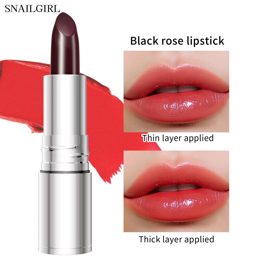 Pearlescent Temperature-Changing Lipstick, Moisturizing And Moisturizing, Red Cherry Color-Changing Lipstick, Black Rose Lipstick, Makeup.