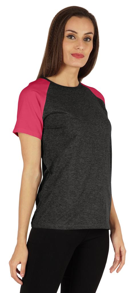 Inkmeso Women  S Raglan Short Sleeve T-Shirt Regular Fit Casual Solid Basic Tee