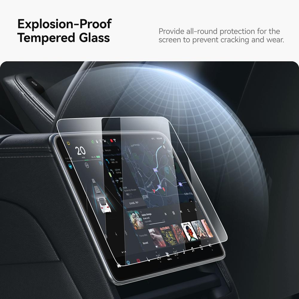 YZ Tempered Glass Film Protector For Tesla Model Y Juniper  Model 3 Highland 2025 2025 Rear Row Center Control Screen Protective