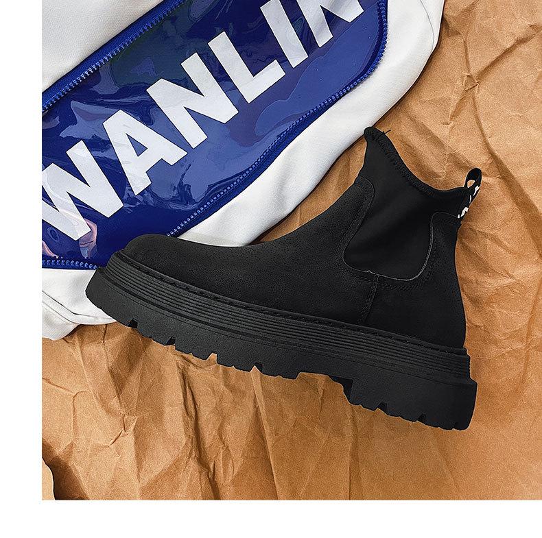 2025 Black Leather Men's High-Top Martin Boots: Trendy British Style Motorcycle Chelsea Boots