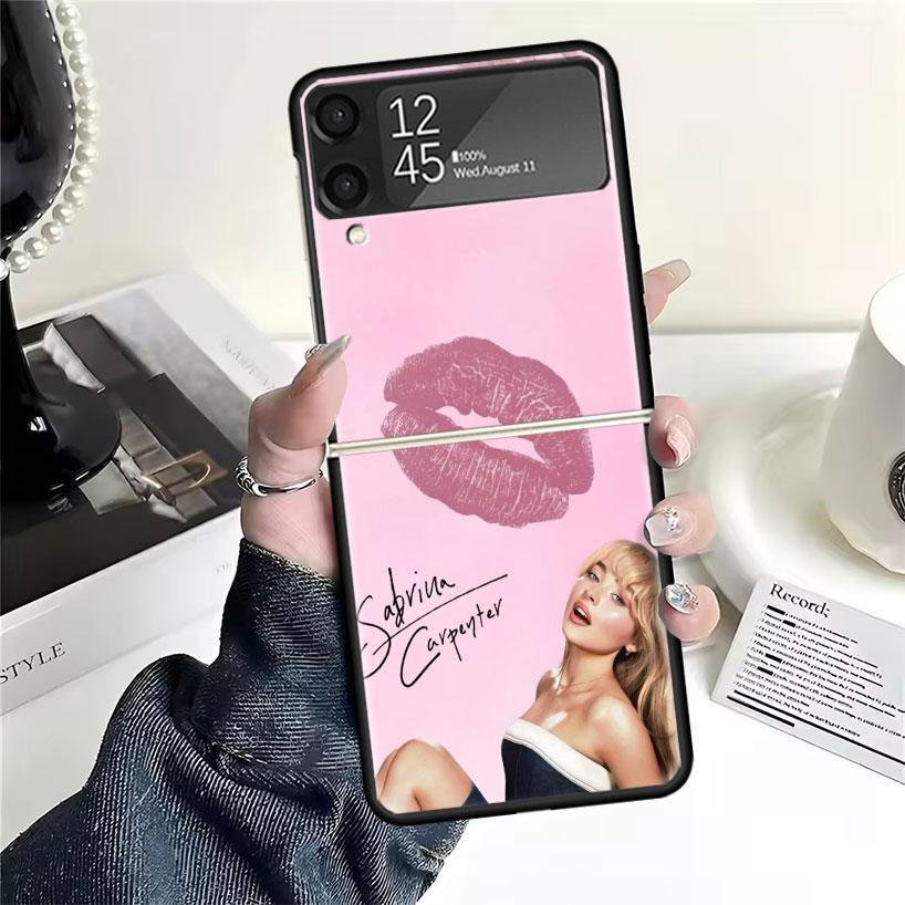 CR66 S-Sabrina C-Carpenter Cases For Samsung Galaxy Z Flip 4 5 6 7 3 Z Flip7 Flip6 Flip4 Flip5 Flip3 5G Hard Shockproof Fundas C