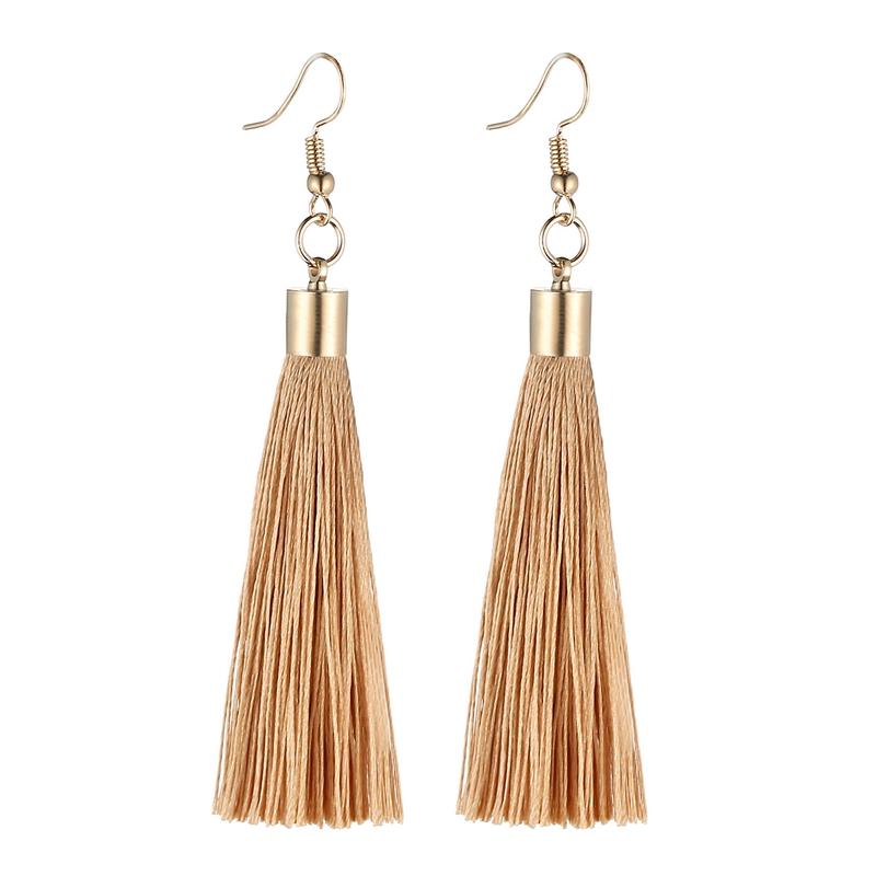 Lovbeafas Fringe Tassel Earrings For Women Gold Color Vintage Long Drop Dangle Earrings Fashion Wedding Jewelry Party Gift
