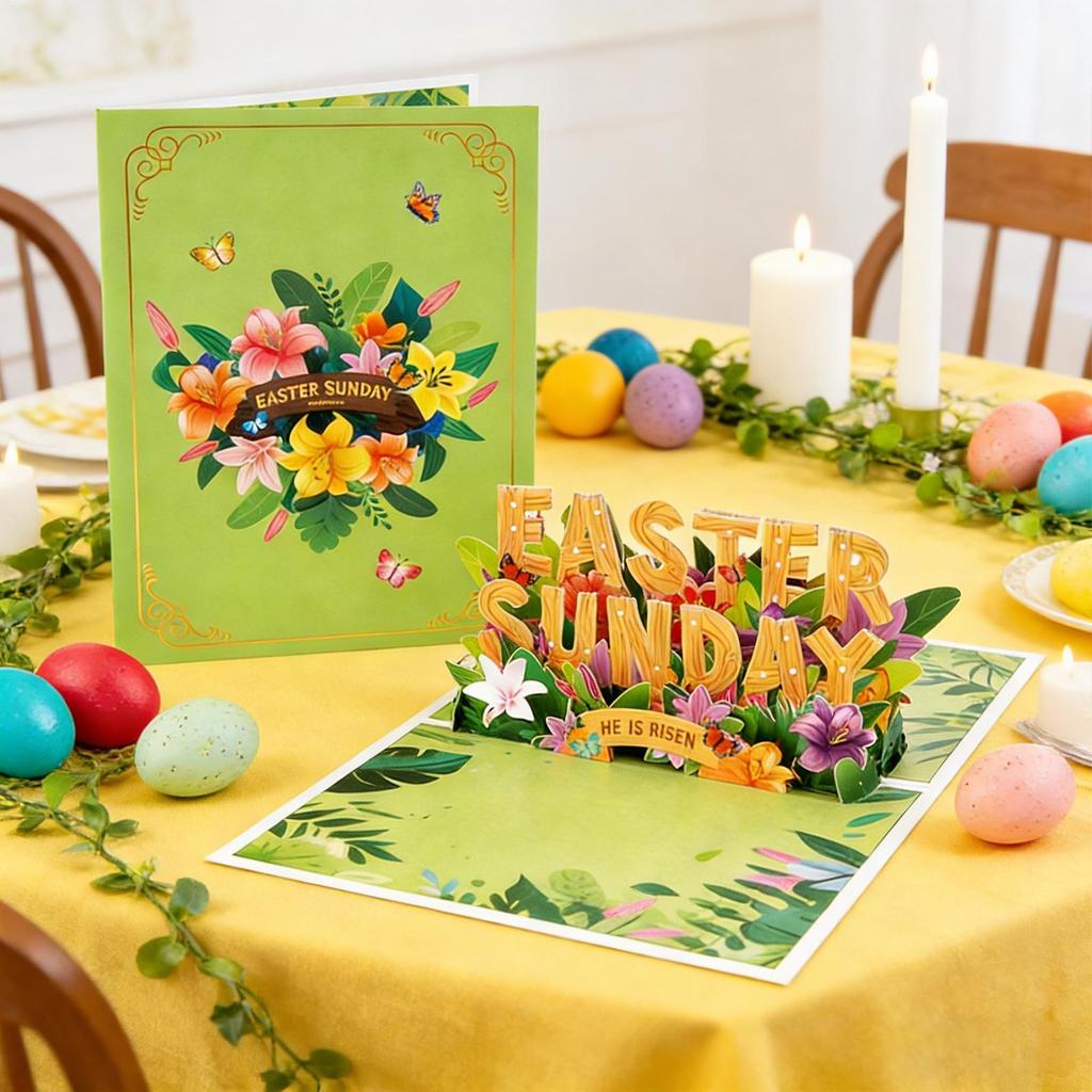 3D Easter Greeting Cards 3D Holiday Egg And Bunny Paper Keepsake Easter Heartfelt Message Card For Teachers Friends Family Wife