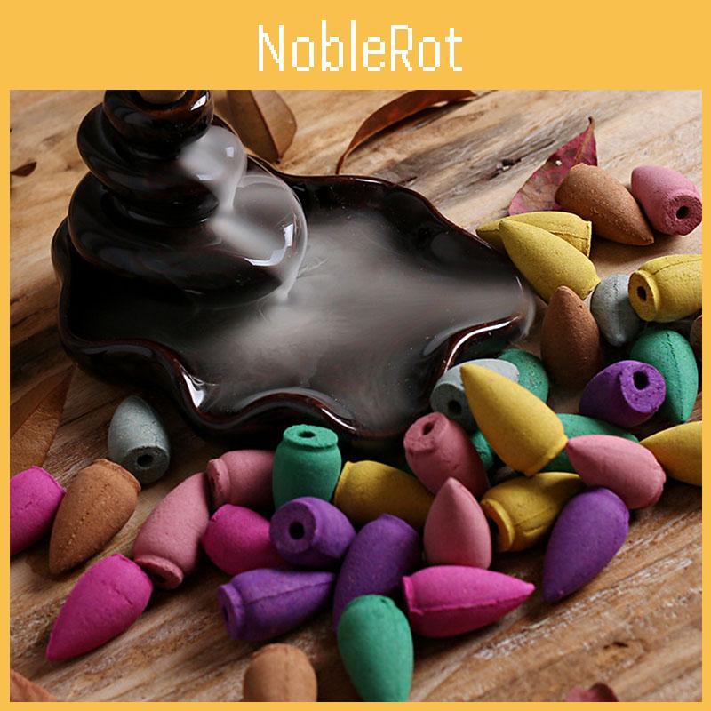 Exquisite Buddhist Incense Burner With Smoke Backflow Ceramic Glaze Censer Cone Holder