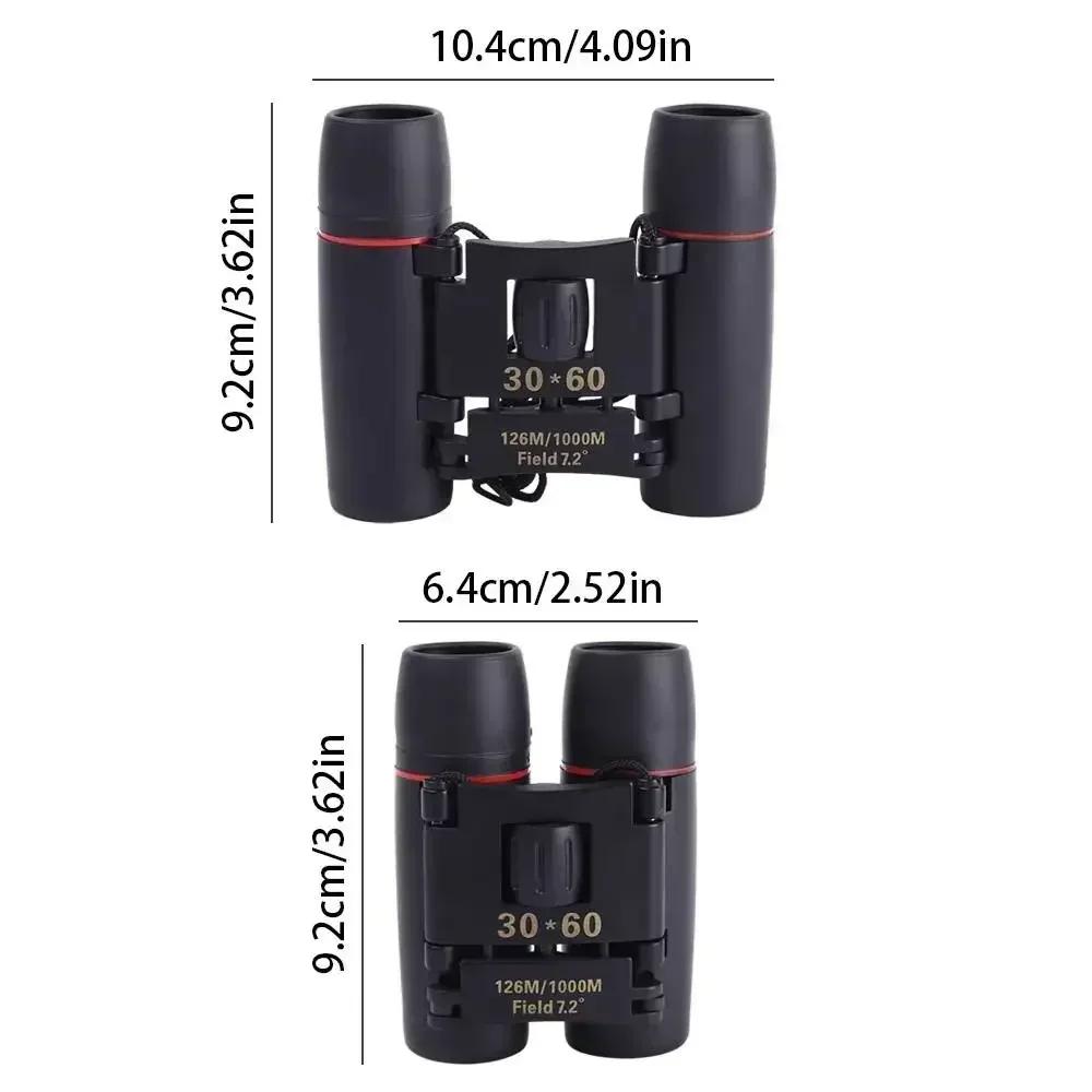 30x60 Compact Zoom Cool Binoculars Long Range 1000m HD Folding Mini Telescope for Hunting Camping Tourism Outdoor Sports Optics