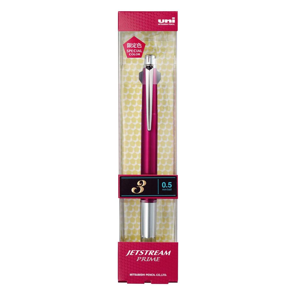 Mitsubishi Pencil Jetstream Prime Ballpoint Limited Gloss Easy to 0.5 3-Color Pen, Edition, Pink, Write, SXE3300005.GP