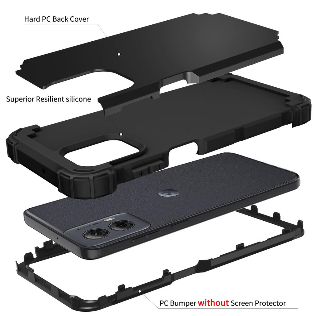 3-in-1 Heavy-Duty Rugged Phone Case Fundas For Motorola Moto G Power 5G 2025 Soft Silicone Lining Hard Plastic Shockproof Cover