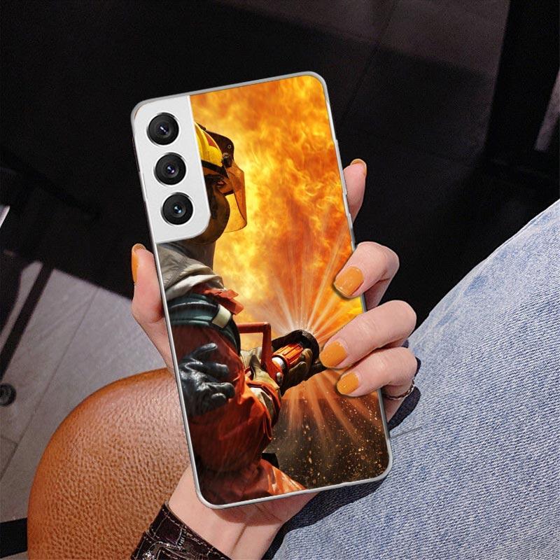 Firemen Hero Flame Phnoe Case for Samsung Galaxy S26 S25 Edge S23 S24 Ultra S22 Plus S21 S20 FE Unique Cover Soft Coque Galaxy S