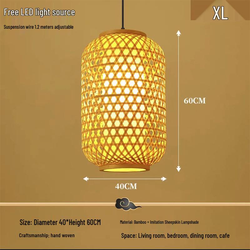 Antique-Style Bamboo Lantern for Outdoor Scenic Areas, Night Markets, Teahouses, Inns, and Hot Pot Restaurants; Customizable with Text.