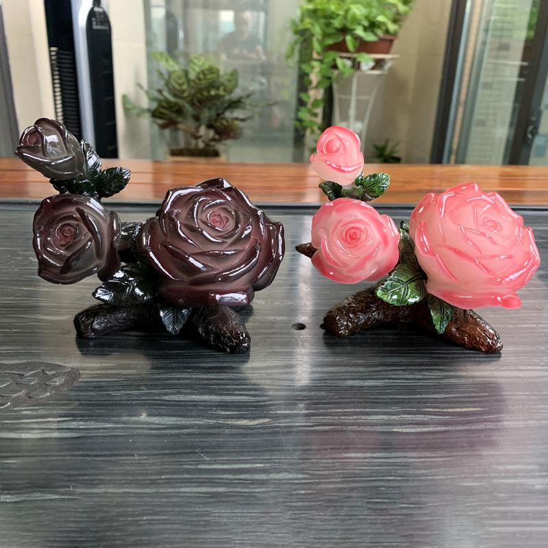 

Творческий пион меняющий цвет чайный питомец счастливая смоляная чайная фигурка чайный сервиз украшение CHINA ярко-розовый