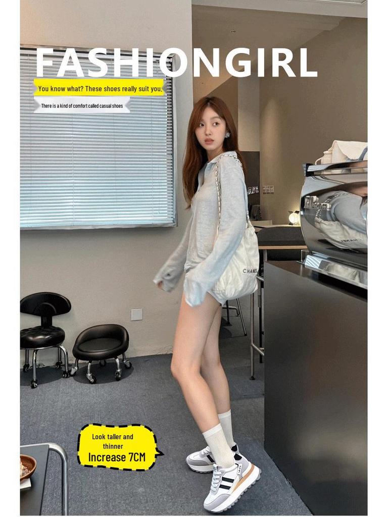 2025 Forrest Gump Women's Casual Sports Shoes: New Autumn Thick Sole, Versatile Colorblock Style for Students