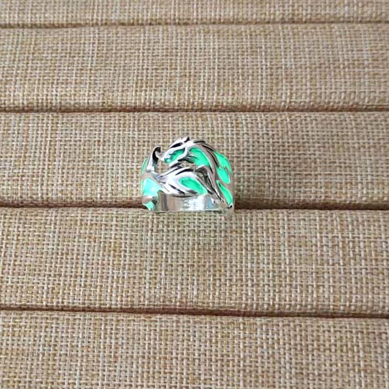 

Большое светящееся кольцо с узором дракона: Этнический китайский стиль для мужчин и женщин Adjustable Open Size