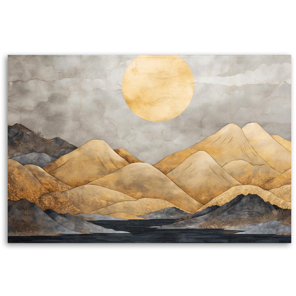 Canvas print, Golden mountains landscape abstract