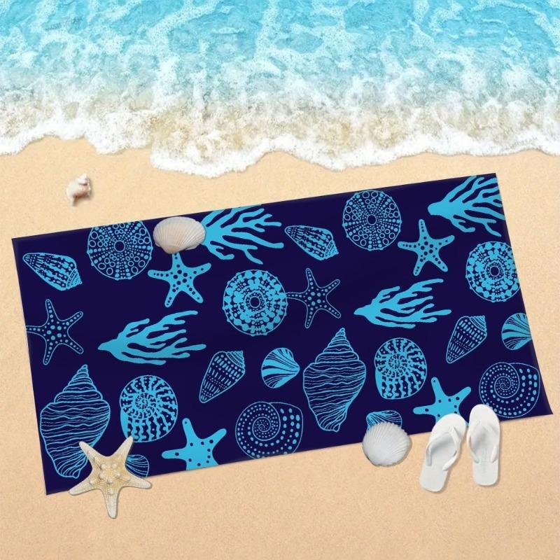 Asciugamano da Spiaggia con Stampa Coralli e Pesci Pagliaccio Motivo a Tema Oceano Tropicale Asciugatura Rapida Morbido Assorbente Senza Sabbia per Donna Estate