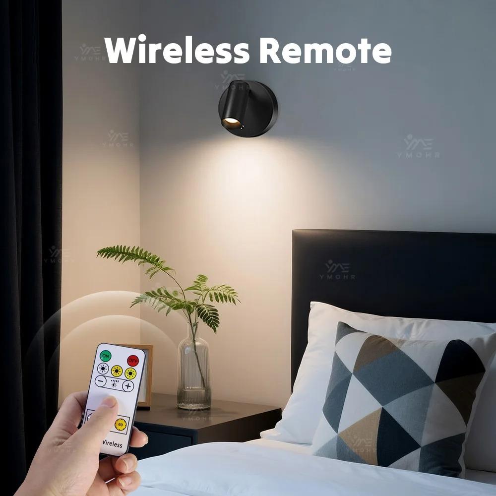 Intelligent Wall Light LED Table Lamp Touch 3-Color Dimmable 350° Rotatable USB Rechargeable Bedroom Bedside Night Light
