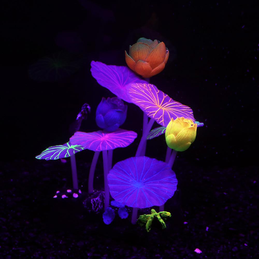 Cross-border E-commerce Aquarium Silicone Coral Anemone Decoration - Three Lotus Design.
