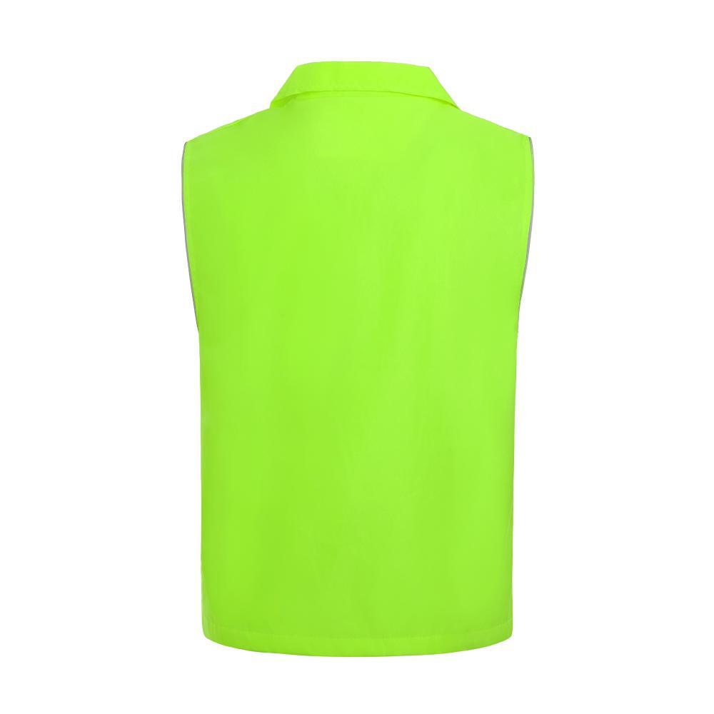 Custom Multi-Pocket Reflective Workwear Vest with Printed Logo for Housekeeping, Promotions, and Supermarket Activities.
